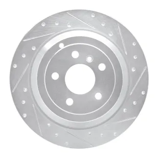 R1 Concepts EDZ-63129R Brake Rotor Drilled and Slotted Silver